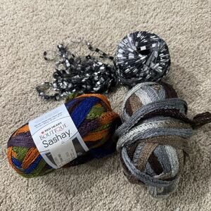 LOT of 3 Rolls Skeins Yarn Boutique Sashay Yarn Multicolor Acrylic & Metallic
